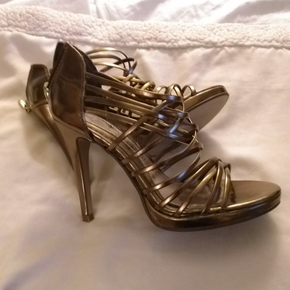 Chinese Laundry Gold Cage heels